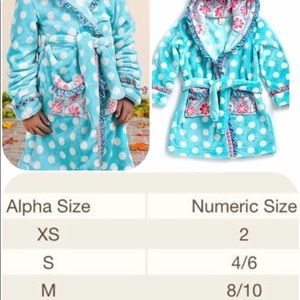 Matilda Jane SILVER PIECES Robe SMALL 4 6 Dot Plush Hooded Bath Holiday NWT
